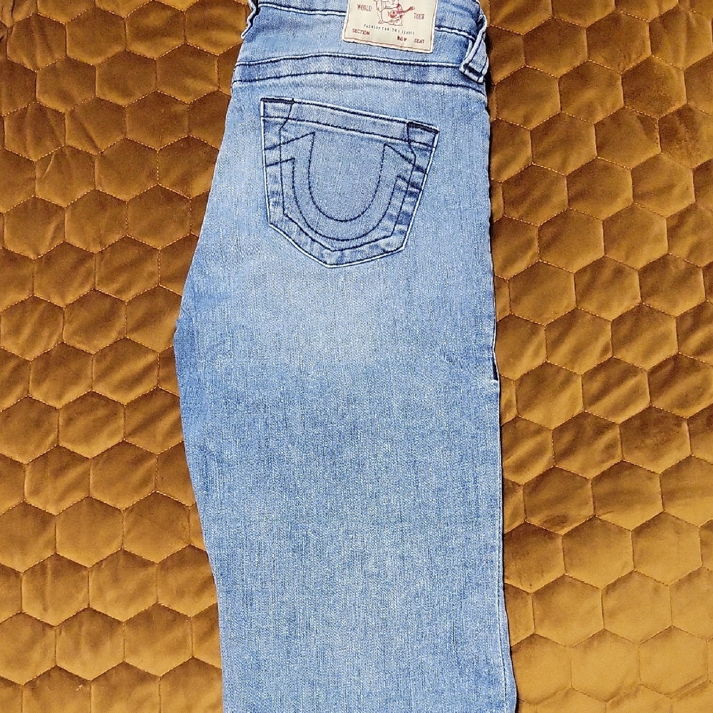 True Religion Denim Jeans Shorts with Signature Stitching